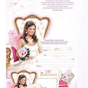 Mis Quince Años Invitations Sweet 15 Invitación with Envelopes 8 Count